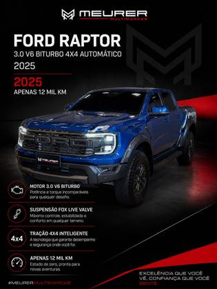FORD RANGER 3.0 V6 TURBO GASOLINA RAPTOR 4X4 AUTOMÁTICO FORD RANGER 3.0 V6 TURBO GASOLINA RAPTOR 4X4 AUTOMÁTICO